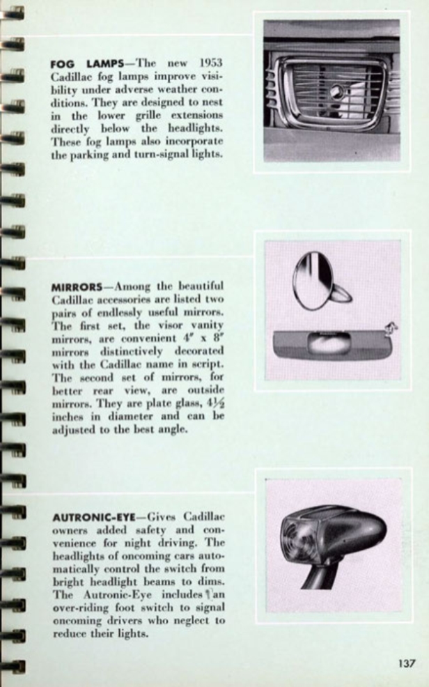 1953 Cadillac Salesmans Data Book Page 163